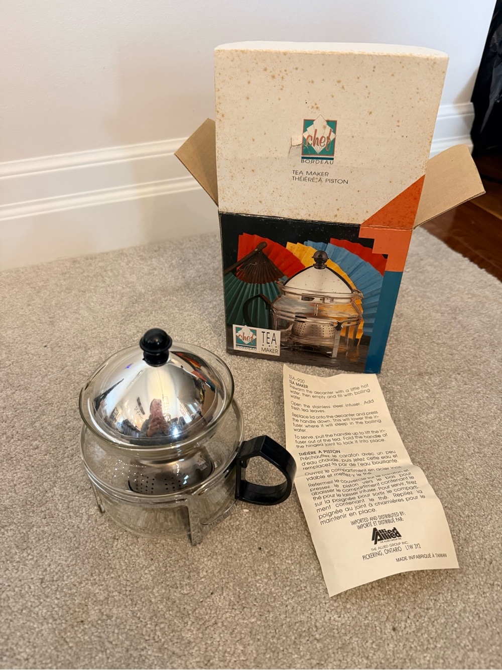 Stainless Glass Tea Maker - Silver & Clear